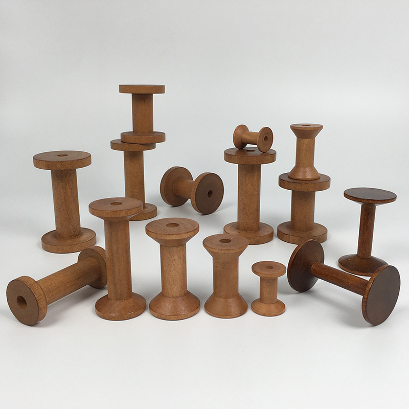 Spot supply wooden vintage spool cross stitch tools diy handmade accessories household sewing thread shaft storage