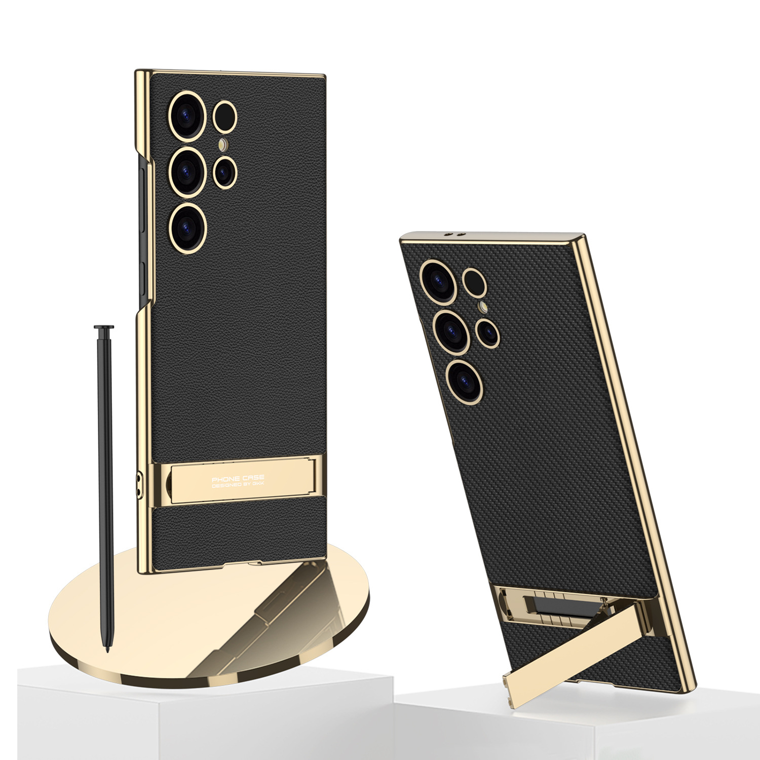 GKK for Samsung S23 mobile phone case Triumph bracket S24Ultra creative protective case plating case a generation of hair