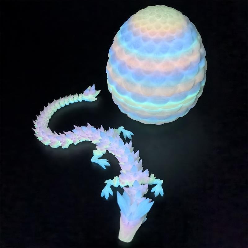 3D プリントドラゴンの卵クリスタルドラゴンセット宝石ドラゴン発光ドラゴン装飾モデル男の子のおもちゃナイトマーケット装飾品ドラゴン|undefined