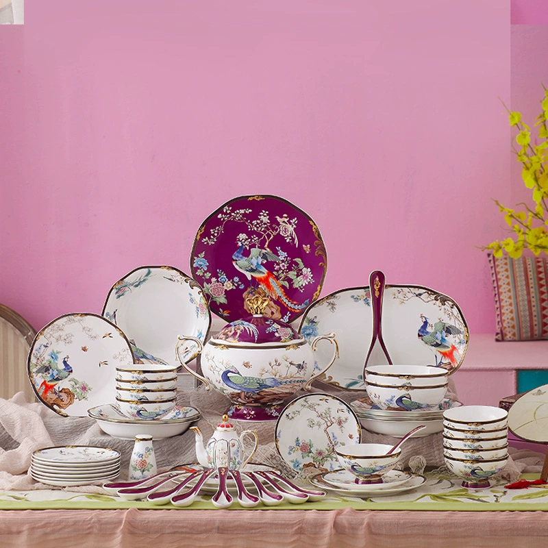 Tableware, porcelain set, light luxury style, Chinese style