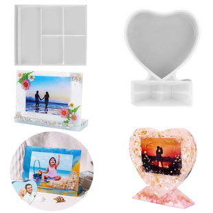 Amazon resin photo frame silicone mold Crystal epoxy diy size love rectangular photo frame decoration wholesale