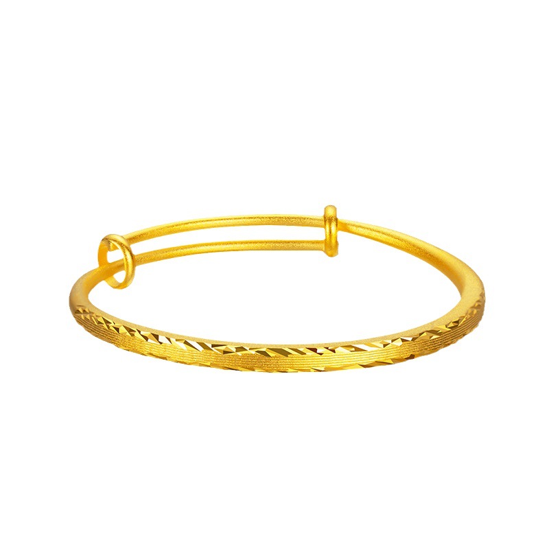 Fabricante de pulsera de mujer de estilo antiguo de oro de Vietnam Internet celebridad estilo retro estilo Push-Pull coche encaje pulsera a rayas
