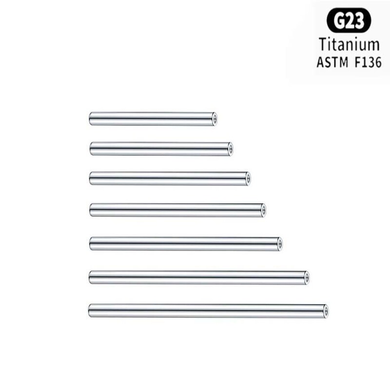 F136 Titanium Earrings Internal Thread Double-Ended Straight Rod Ear Bridge Rod G23 Titanium Alloy Tongue Nail Rod DIY Piercing Jewelry Accessories