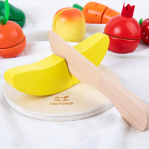Fruit and vegetable cutle 18-piece set of Velcro children's educational early education cognitive simulation play house toys cross-border