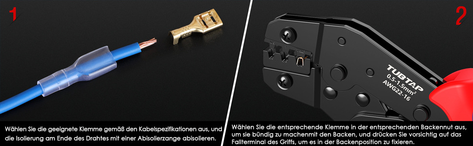 Crimpzange Flachsteckhülsen Set