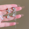 Long retro earrings with tassels, fashionable silver needle from pearl, silver 925 sample, internet celebrity, wholesale