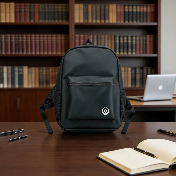 Black minimalist backpack, large capacity, student backpack, lightweight, durable, suitable for outdoor travel, unisex