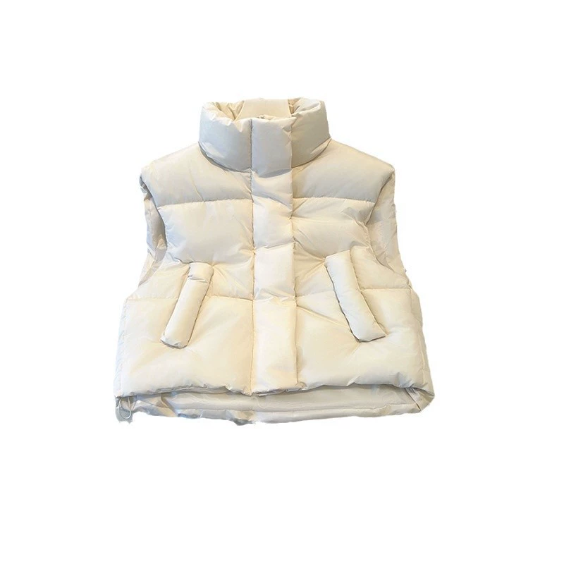 Winter down jacket, short vest with down, Korean style, feather stuffing, increased thickness