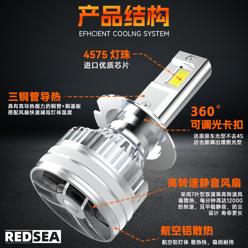 Redsea三銅管ledライトh 1h 4h 7h 11ゴルフ7led自動車ヘッドライト遠光砲90059006|undefined