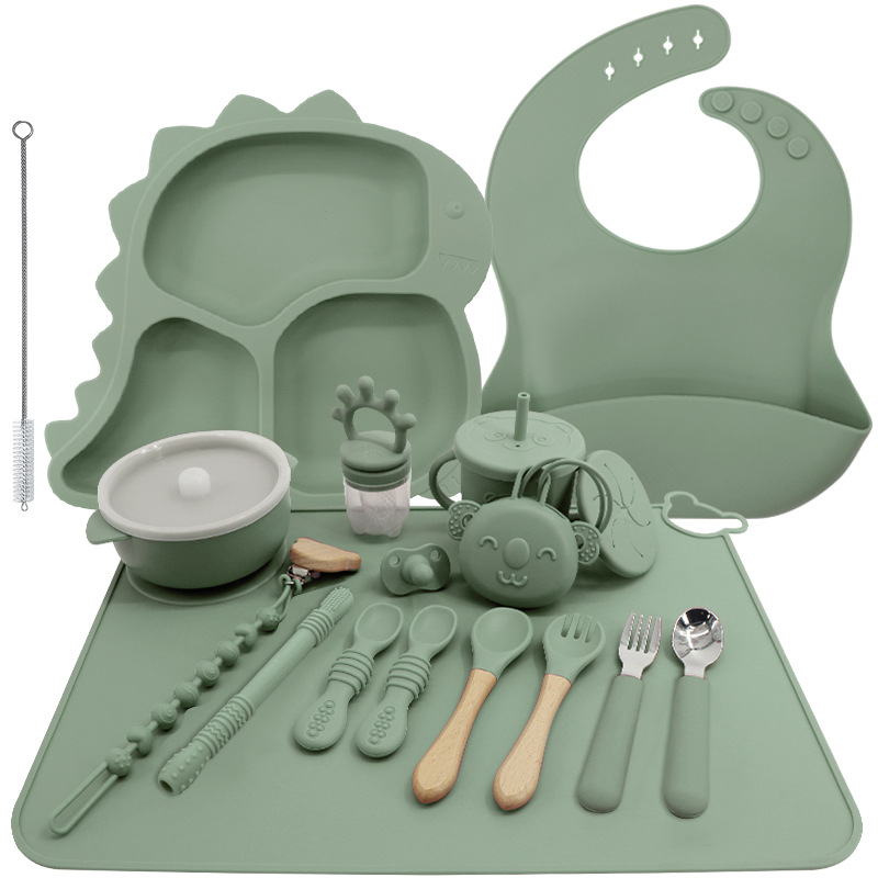 Vajilla de silicona para niños transfronteriza ins Juego de platos de comida para bebés de grado alimenticio de alto valor