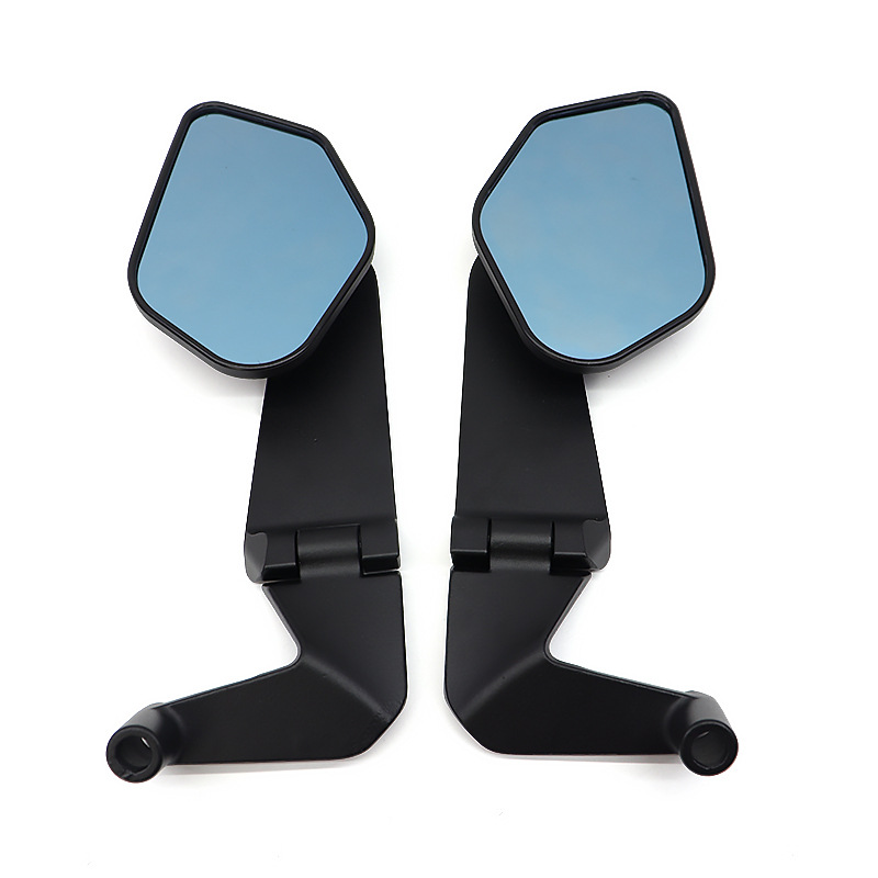 New Folding Motorcycle Rearview Mirror Modified Universal Flip-Up Wide-View Electric Vehicle Reflector Anti-Glare Mirror
