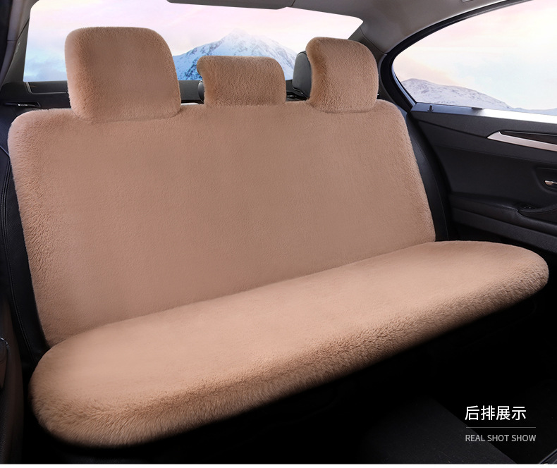Cross-border 2026 new winter rabbit fur plush seat cushion with lumbar support, thickened car seat pad, car interior seat cushion, non-slip