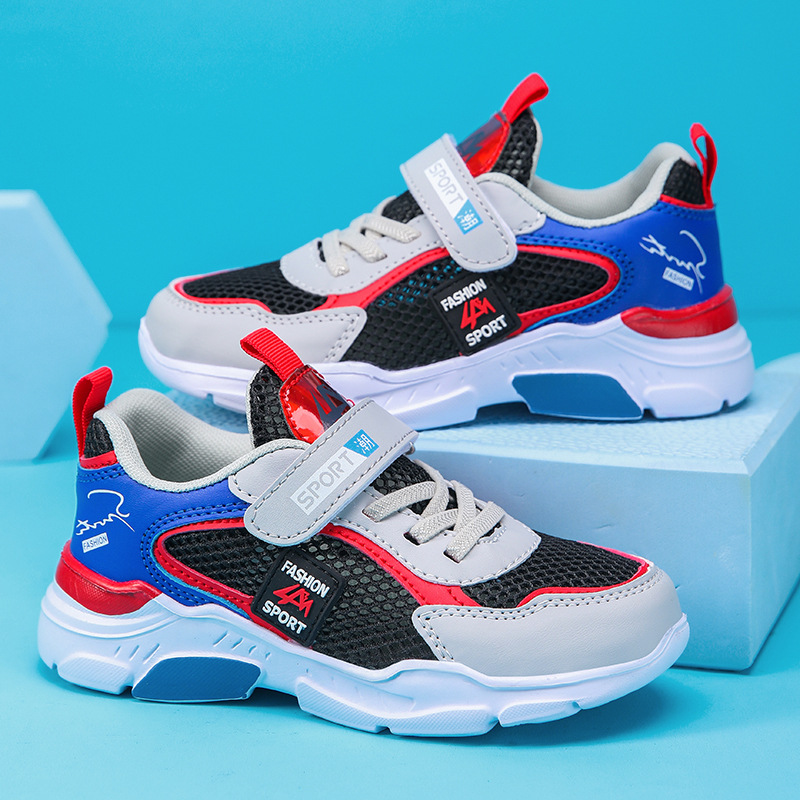 Ag.Dog Boys' Shoes 2024 New Summer Children's Sports Shoes with Mesh Breathability for Big Kids, Non-Slip Running Shoes Trendy