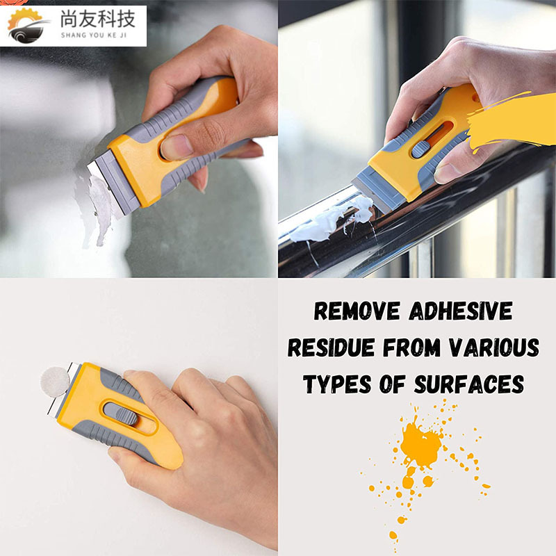 Transfronterizo Shangyou retráctil plástico amarillo hoja de vidrio del coche viejo película de limpieza raspador película herramienta en stock
