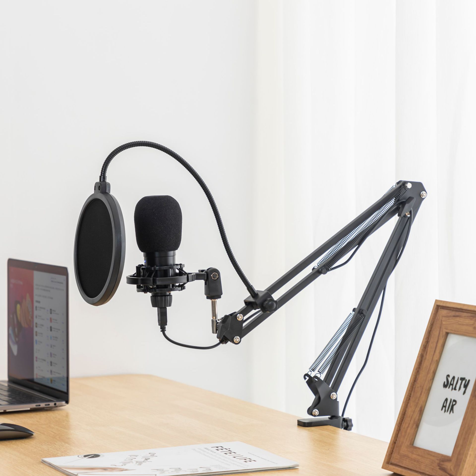 Microfono da tavolo USB personalizzabile con confezione OEM per computer da gioco, microfono di registrazione a condensatore, microfono wireless per_voghion.com