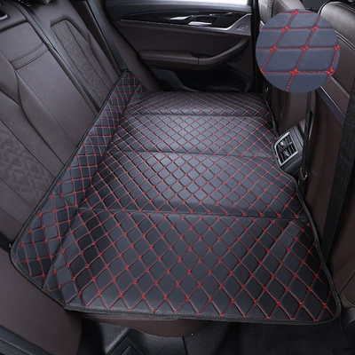 Foldable rear seat sleeping pad for Vehicle-mounted inflatable bed - black-and-red-standard-version-12880cm-comes-with-a-storage-bag
