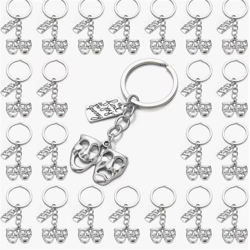 European and American Cross-Border Creative Double-Sided Smiling Face Crying Face Mask Small Pendant Ghost Head Yin and Yang Mask Keychain