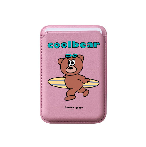 Compatible with MagSafe Magnetic Card Holder Leather Apple iPhone 12 Phone Case Card Holder iPhone 15 for Small Bear