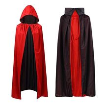 批发万圣节披风成人儿童黑红立领死神服装cos派对巫师吸血鬼披风