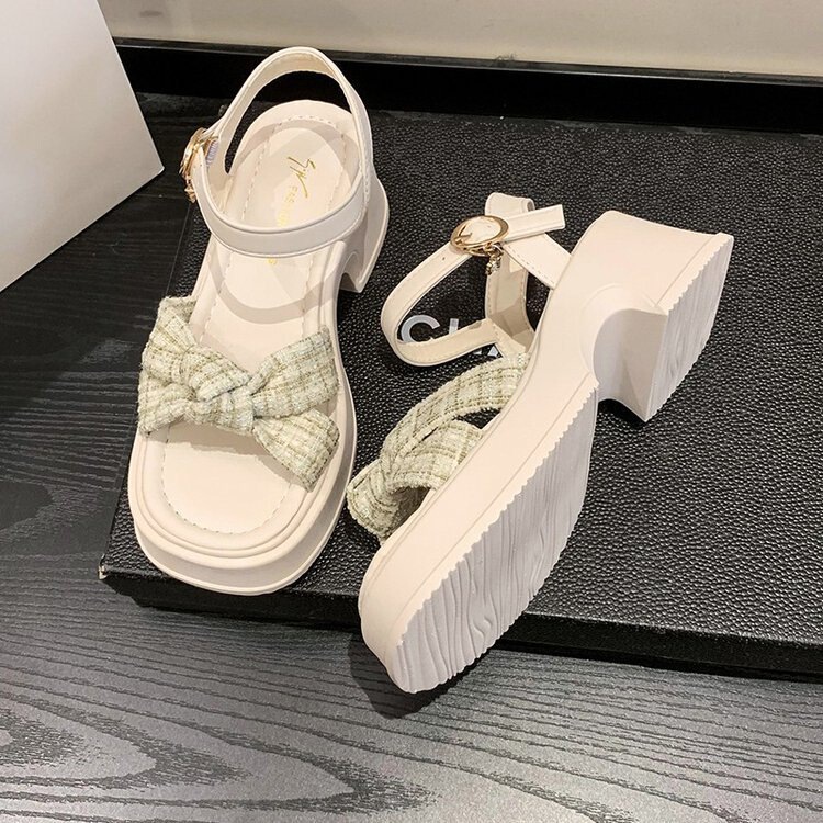 High-Heeled Sandals for Women, Petite Size, Height-Enhancing, 2026 New Summer Thick-Soled, Stunning One-Strap Fairy-Style Beach Sandals High-Heeled Sandals for Women, Petite Size, Height-Enhancing, 2026 New Summer Thick-Soled, Stunning One-Strap Fairy-Style Beach Sandals