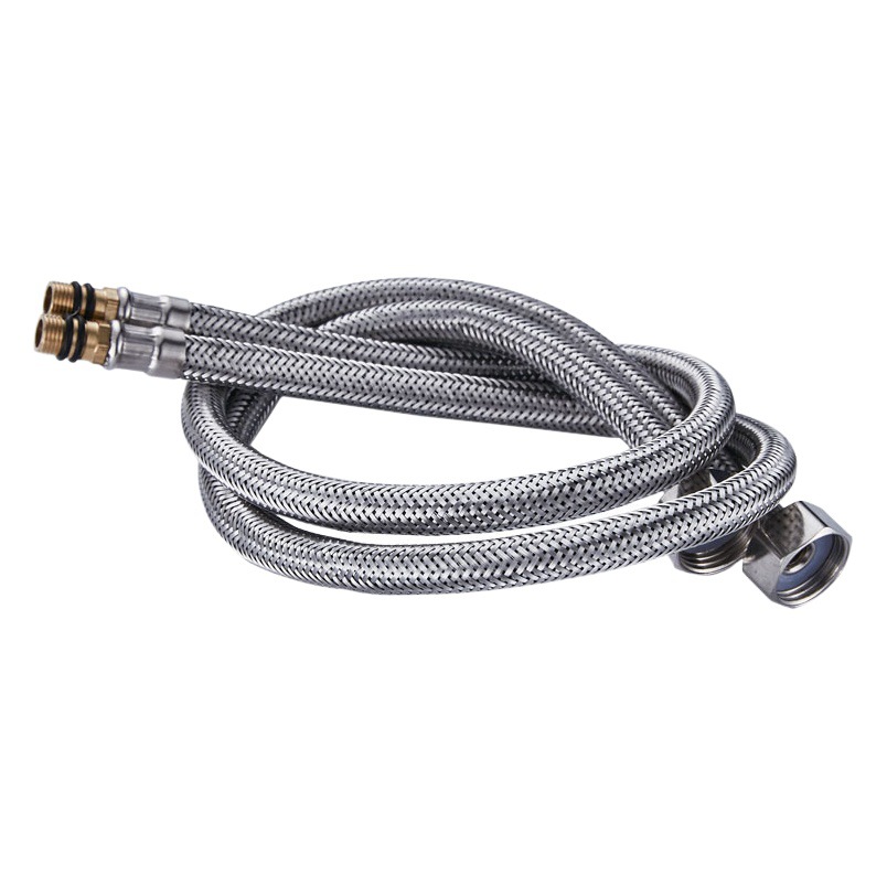 Tubo de entrada del grifo a prueba de explosiones de acero inoxidable Universal 4 puntos de fuelle engrosado tubo de cabeza única accesorios de baño al por mayor