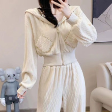 设计感时尚卫衣外套女套装春秋季宽松显瘦韩版洋气休闲运动两件套