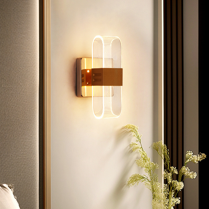 Lámparas de hotel lujosas dormitorios luminarias creativas escaleras de atmósfera pasillo de lujo luminarias modernas lámparas de pared