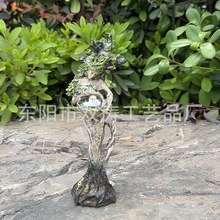 新款自然女神森林树木雕像怀抱小鸟树脂工艺品庭院公园立体装饰