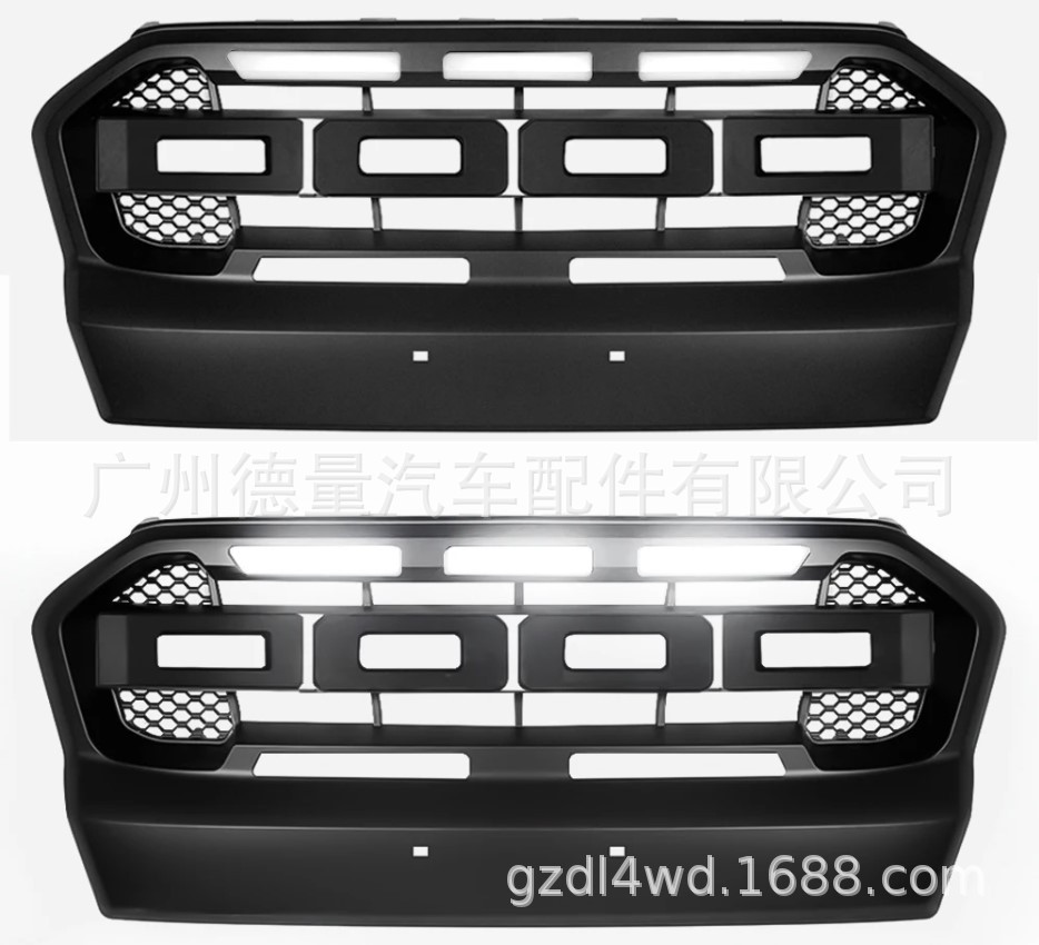 Suitable for Ford Ranger 2015-17 Pickup Truck T7 Modified Large Chinese Front Face with Lights Ford Grille