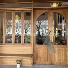 实木网红折叠门窗老榆木复古木门进户门店铺大门咖啡店奶茶店门窗