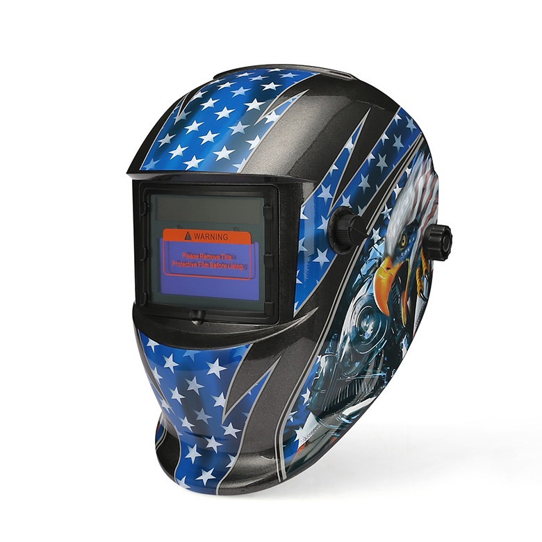 可调式太阳能自动变光电焊面罩焊接头盔电焊帽老鹰印花ROSE-433E