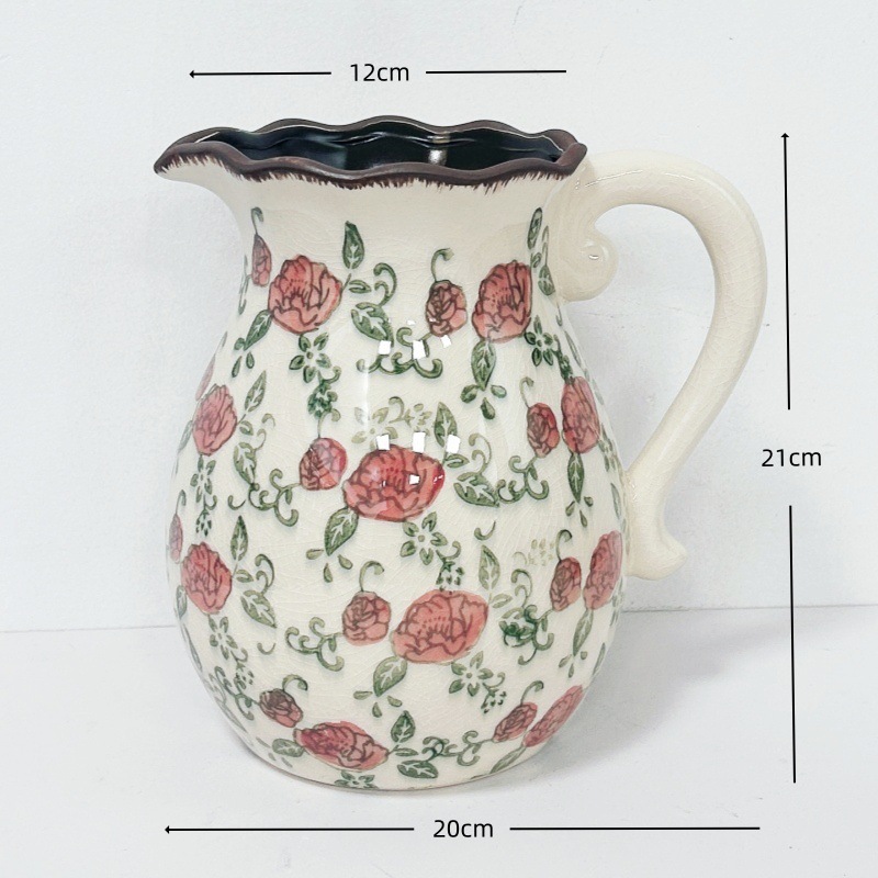 高級感のある新中式レトロな青花磁器の花瓶、フラワーアレンジメント、水栽培の花、リビングルームや玄関の装飾品