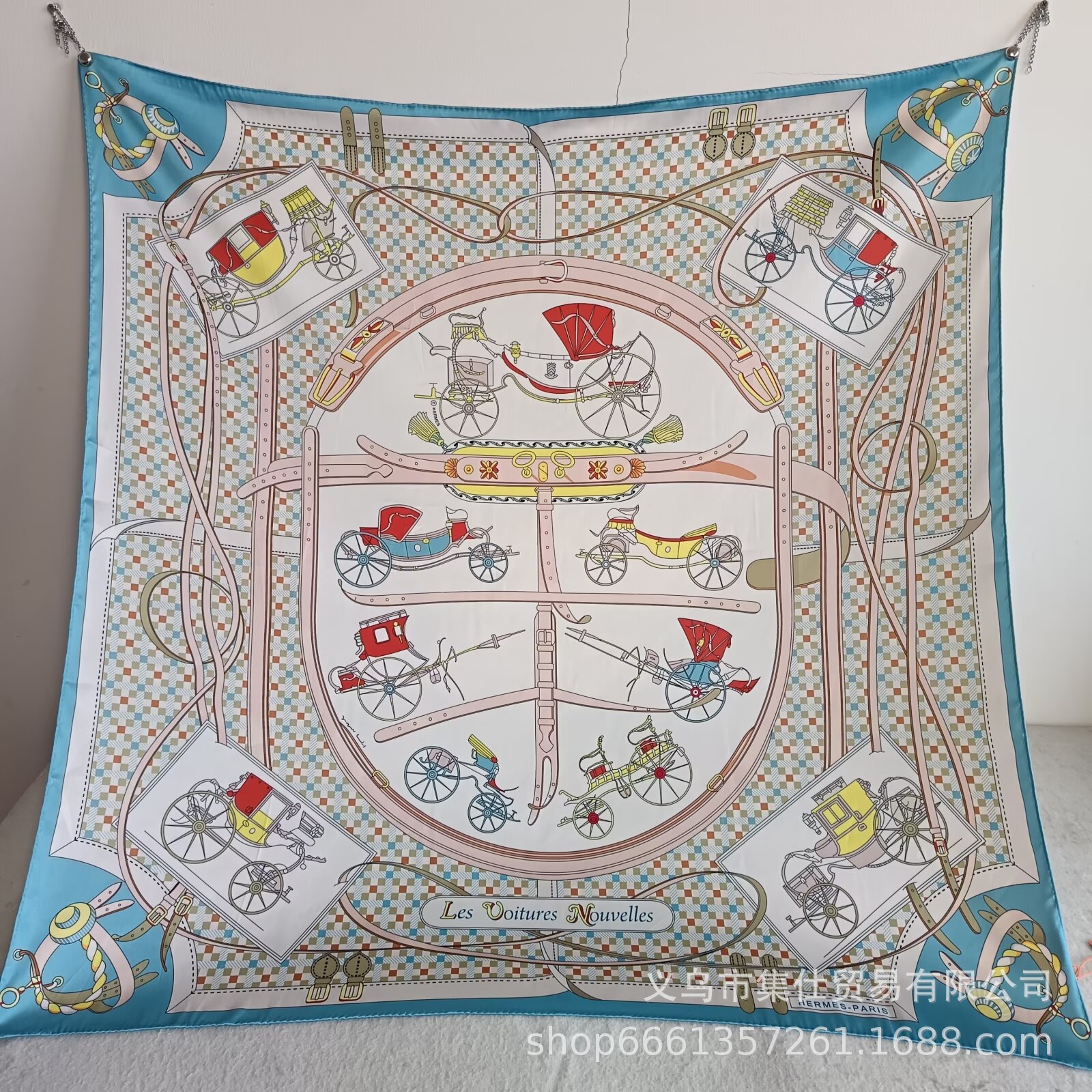 Bufandas de seda de moda europeas y americanas transfronterizas bufandas elegantes de alta calidad lujosas impresión de letras de seda impresión caliente en el extranjero