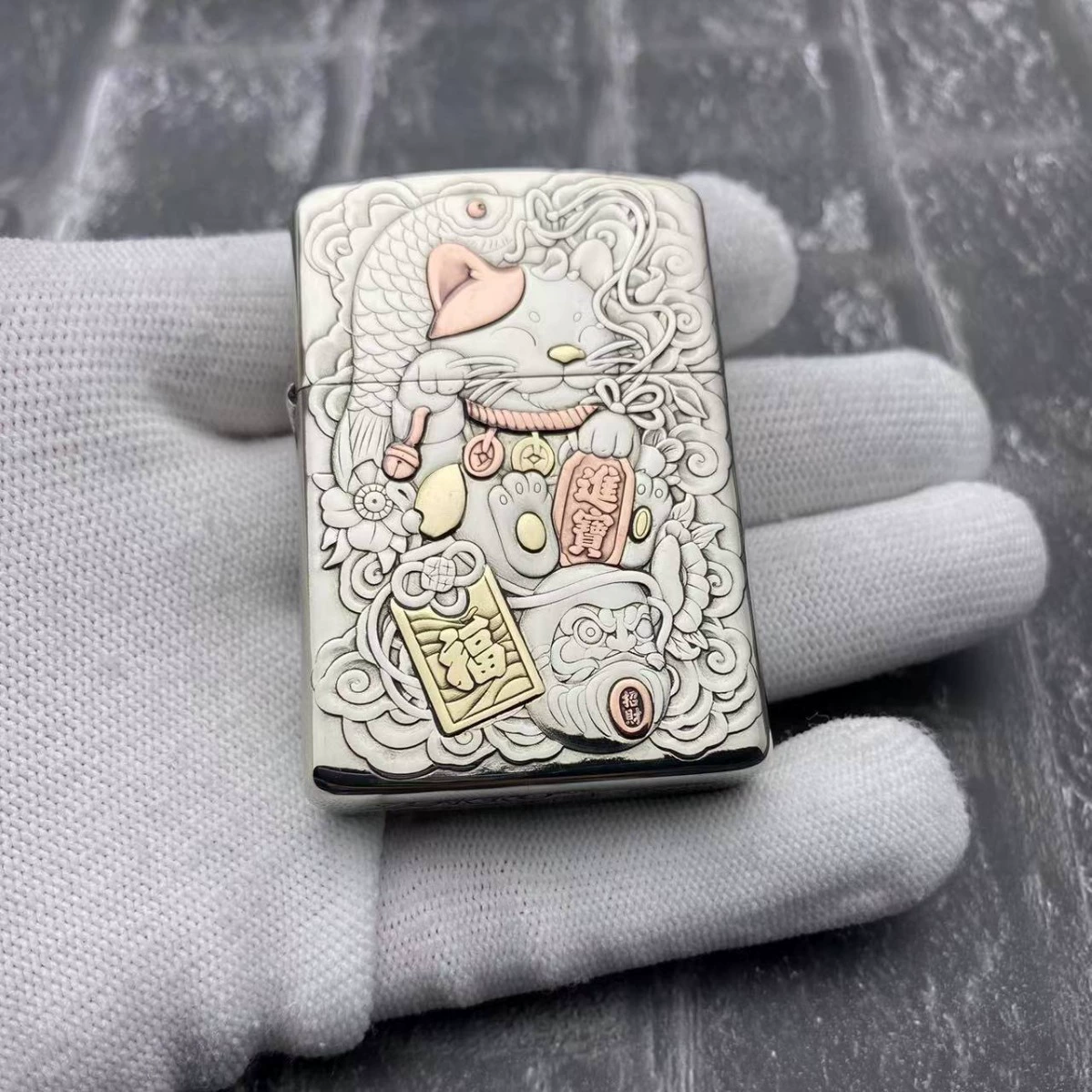 ZORRO керосиновая зажигалка Zoro из брони 902s инкрустированная кошка ветрозащитная зажигалка оптом