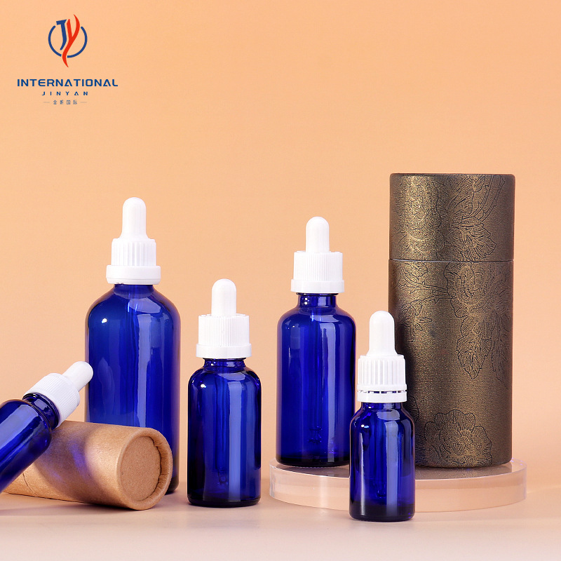 现货直销5ml蓝色滴管小样分装调配精油瓶30ml药油瓶100ml防盗圈
