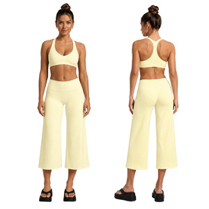 AYM038909 Yoga Set Cross-Back Quick Dry Bra and 7/8 Straight-Leg Pants Aoyema wholesale