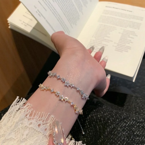 Hailin Wisteria Flower Bracelet Women's Light Luxury Niche Exquisite High-End Feeling Birthday Gift for Girlfriend Chinese Valentine's Day