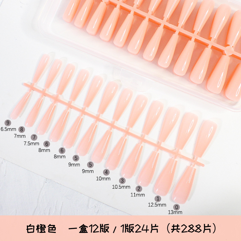 Nuevo 288 unidades en caja de esmalte de uñas tabletas hielo transparente Ballet uñas falsas uñas tabletas pasta completa productos terminados al por mayor