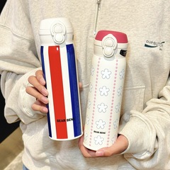 熊本の女の子用ダブルドリンク魔法瓶カップ、見栄えの良い316ステンレス製ストローカップ、学生専用カップ