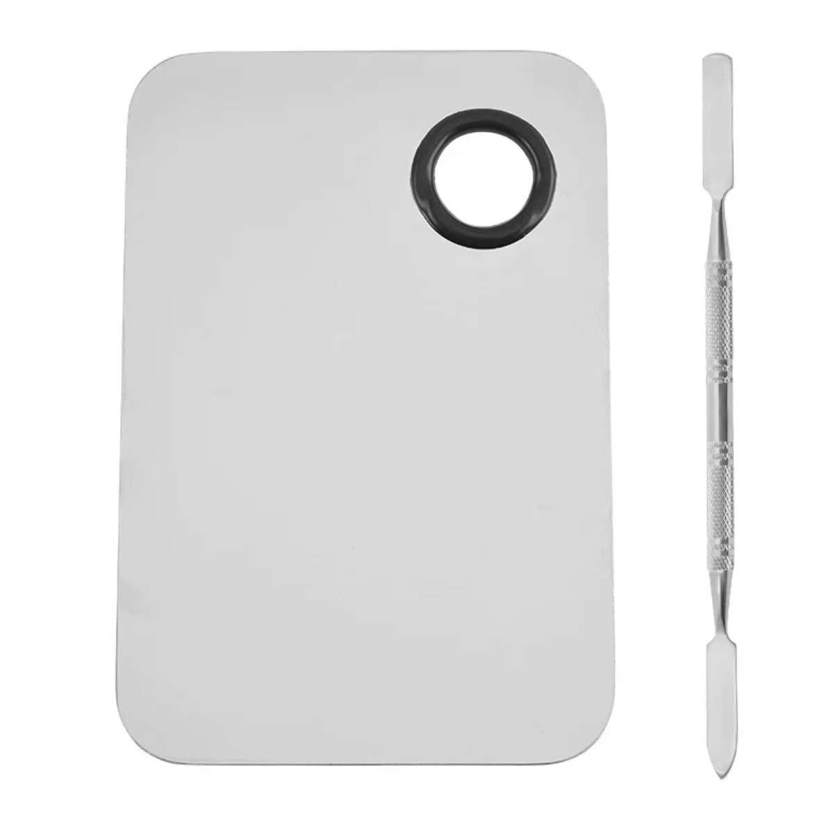 不鏽鋼調色盤調色板 粉底液化妝顏料盤 口紅水粉高光調色盤工具