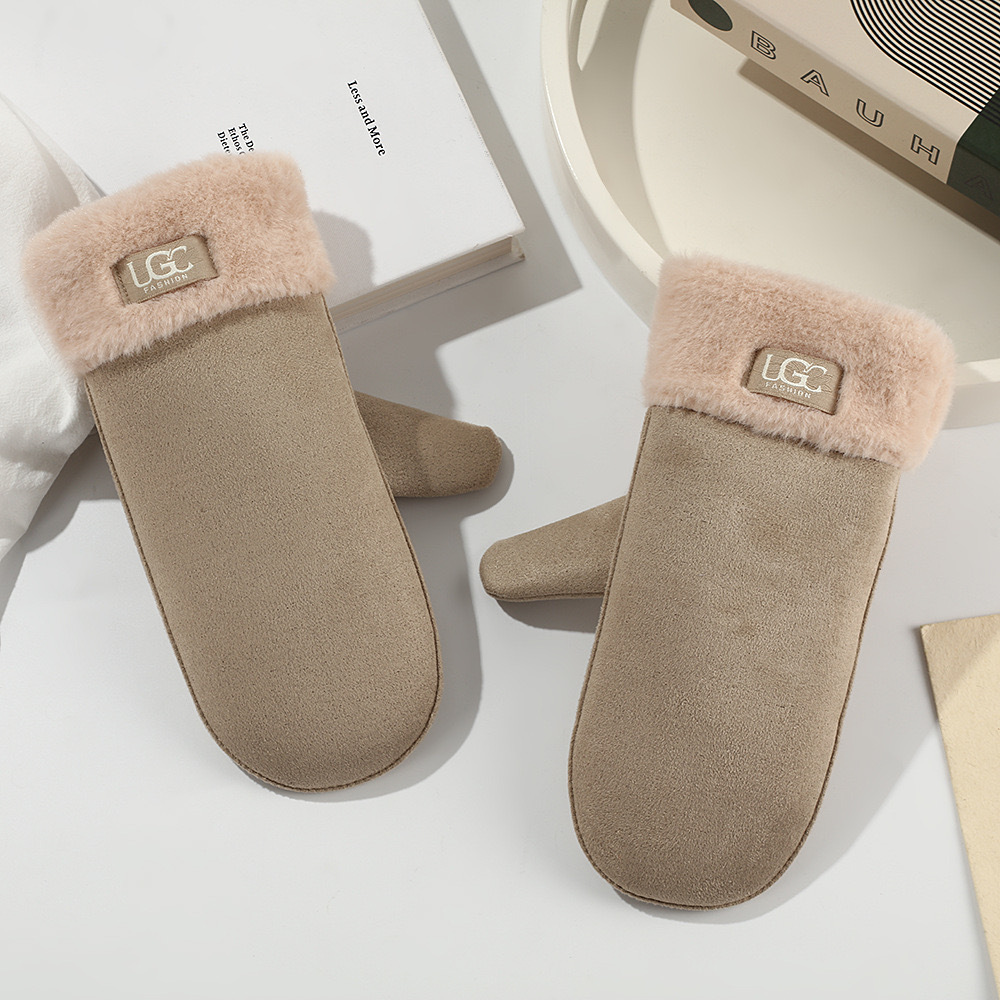 保温ベルベット防寒辛集手袋ベルベット冬の防風気質自転車で防風五本指手袋女