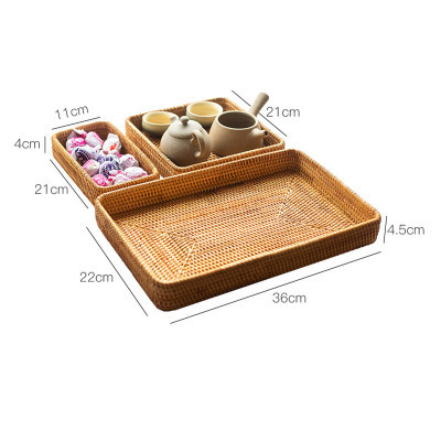 Caja de almacenamiento de escritorio dulces, frutas, bocadillos, frutas secas, caja de almacenamiento de cosméticos multifuncional, cesta de almacenamiento de tejido de caña de plantas