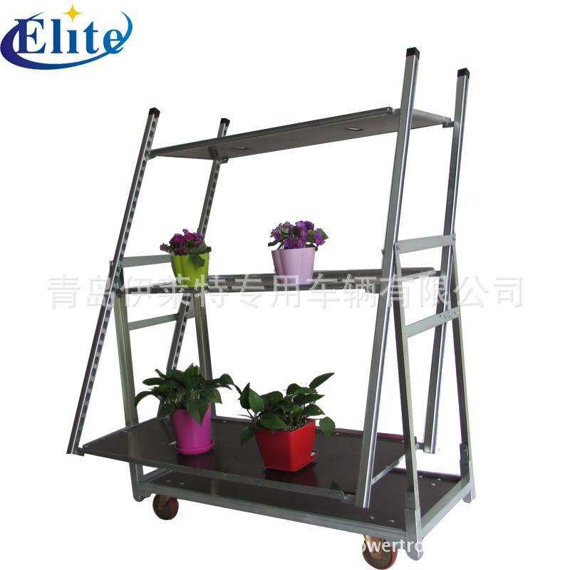 茉莉花盆栽展示架车 工具车青岛品牌花车花架 花店推车