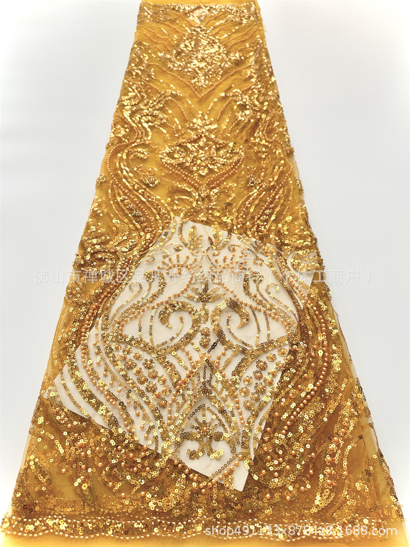 Europa, América, África, plantas, tubo de perlas, tela de encaje, modelo de vestido de boda, vestido de noche, bordado de sequillas, encaje con cuentas