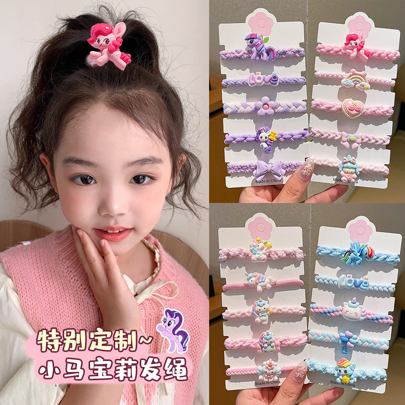 マイリトルポニーのヘッドバンド、かわいい漫画のゴムバンド、女の子のヘアゴム、高弾性、子供用ヘアバンド、ヘッドバンド|undefined