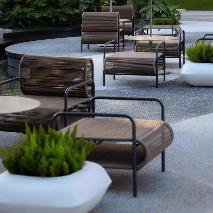 Sofá al aire libre, ventas de casa, patio, balcón al aire libre, diseñador de muebles modernos, conjunto de sofá de caña