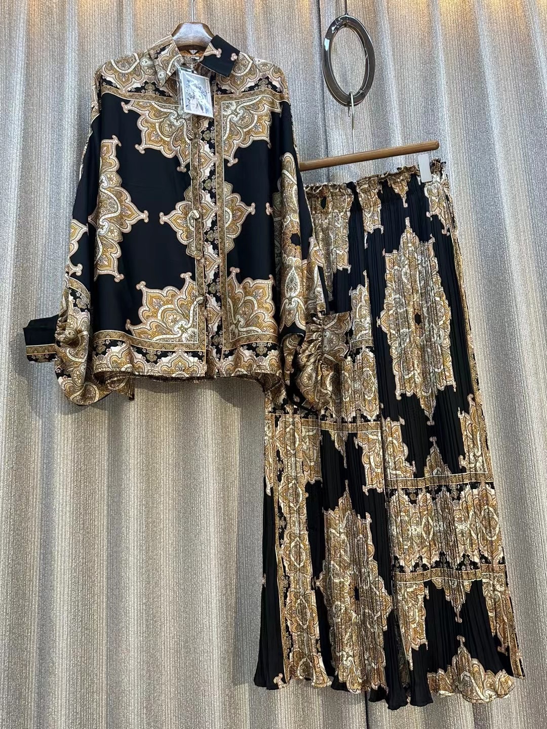 560g Weight Long Sleeve Sleeve Length Polyester Fabric Type Pant Co-ord Set Sets Type 2 Pieces Set Quantity Holiday, Street Occasion Turndown Neckline Loose Fit Type Printing, Flower Pattern Summer, Spring, Autumn Season Women's Gender Elegant, Basic Style Holiday Street Women's Elegant Basic Printing Flower Polyester Pant Co-ord Set Pants Sets 19