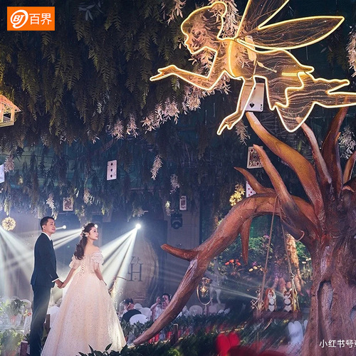 New Style Wedding Props Iron Fairy Ornament Wedding Stage Decoration Hanger Lamp Wedding Angel Ceiling Lamp