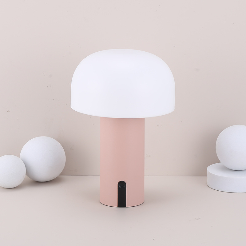 Lámpara LED portátil creativa con forma de hongo, lámpara de mesa decorativa, lámpara de noche recargable por USB con control táctil.