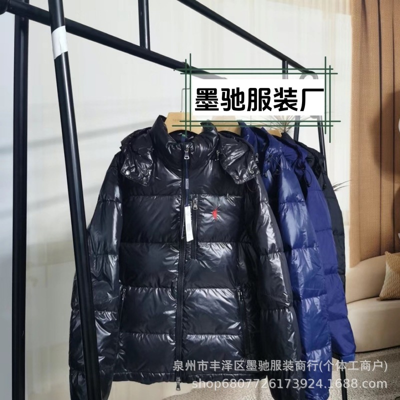 跨境可扫码拉夫RL男女款小马刺绣连帽可拆卸防风防水保暖棉服外套|undefined
